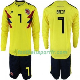 Tenue Colombie Bacca 7 Enfant Domicile Coupe du monde 2018 Maillot de Foot ML